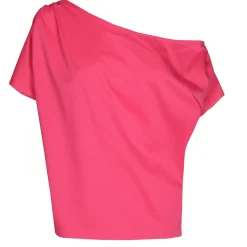 1668-74 / Asymmetrische Comfortabele Top In Katoen Vrouwen Tops