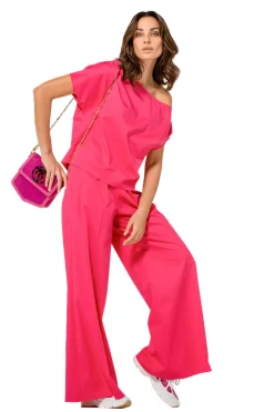 1668-74 / Asymmetrische Comfortabele Top In Katoen Vrouwen Tops
