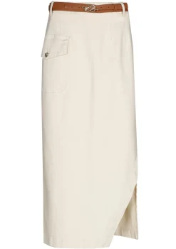 New 1713-34 / Comfortabele Rechte Midi Rok, Jeanslook Vrouwen Rokken