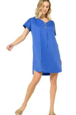 Outlet 3173-26 / Comfortabele Rechtvallende Jurk Vrouwen Jurken