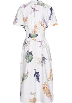 Sale 3181-69 / Comfortabele Rechtvallende Midi Jurk In Katoen Vrouwen Jurken