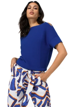 1246-26 / Fijn Gebreide Top Met Schoudereffect Vrouwen Pulls