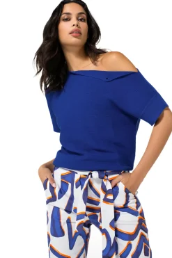 1246-26 / Fijn Gebreide Top Met Schoudereffect Vrouwen Pulls