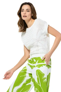3215-91 / Half Doorzichtige Gebreide Pull Vrouwen Pulls
