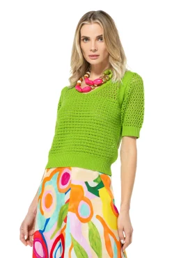 Online 3205-60 / Half Doorzichtige Pull Vrouwen Pulls