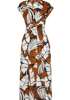 Clearance 1101-39 / Katoenen Midi Jurk Vrouwen Jurken