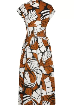 Clearance 1101-39 / Katoenen Midi Jurk Vrouwen Jurken