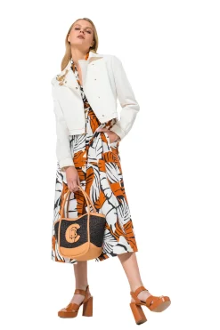 Clearance 1101-39 / Katoenen Midi Jurk Vrouwen Jurken
