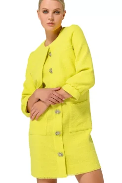 Clearance 1883-80 / Korte Bolero Vest In Lichte Bouclette Vrouwen Vesten