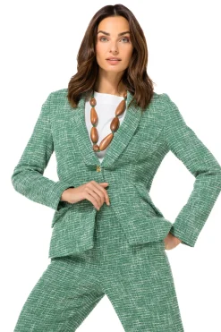 Best 1888-62 / Licht Aansluitende Blazer In Lichte Bouclette Vrouwen Vesten