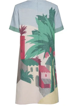 Sale 1152-69 / Rechtvallende Jurk In Katoen Met Allover Print Vrouwen Jurken