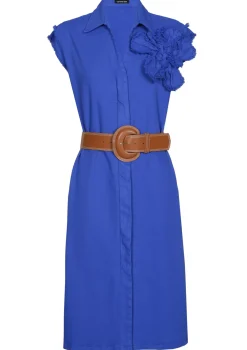 Clearance 1113-27 / Rechtvallende Jurk Met Stretch Vrouwen Jurken