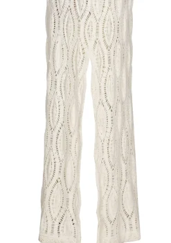 Online 1140-34 / Rechtvallende Midi Jurk In Crochet Vrouwen Jurken