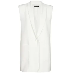1830-91 / Rechtvallende Mouwloze Blazer Met Schoudereffect Vrouwen Vesten