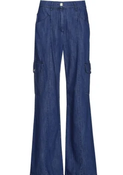 Best 1512-24 / Soepelvallende Cargojeans, Wijd Been, Normal Waist Vrouwen Broeken