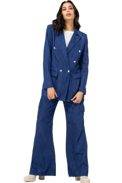 Best 1512-24 / Soepelvallende Cargojeans, Wijd Been, Normal Waist Vrouwen Broeken