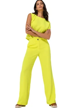1521-80 / Soepelvallende Citylook Broek, Recht Been, Normal Waist Vrouwen Broeken