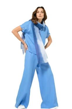 3571-24 / Wijde Broek In Linnen, Normal Waist Vrouwen Broeken